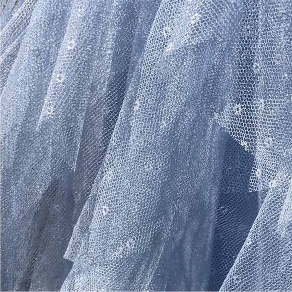 Light Blue Flutter ANTHROPOLOGIE Maxi Skirt - Size XL - Picture 4 of 5